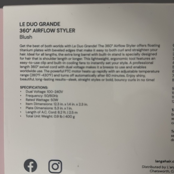 L'ange Le Duo Grande 360° Airflow Styler - Pink - Picture 4 of 8